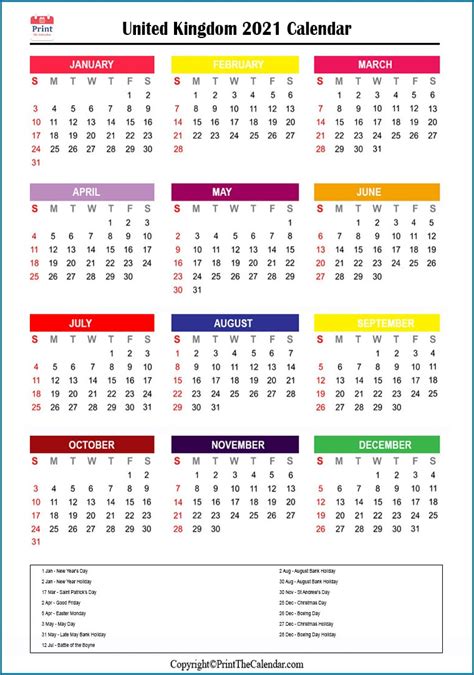 2021 Holiday Calendar Uk Uk 2021 Holidays