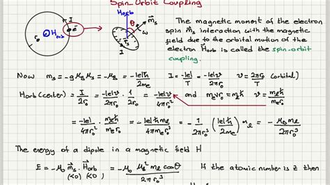 Week 4 10 Spin Orbit Coupling Youtube