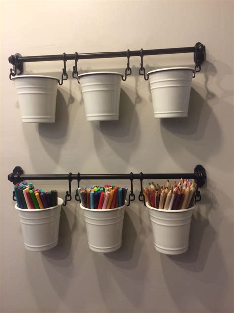 Cute Storage Idea Hanging Buckets Storage Kids Room Toy Room Wall