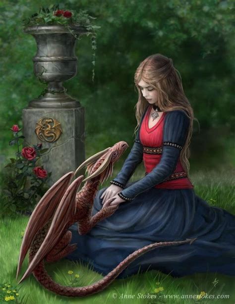 Girl And Dragon Created By Anne Stokes At Drachen Mädchen Fantasy