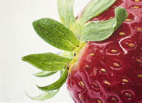Strawberry By Jesús Sánchez Alba Oil On Canvas Contemporary Realism
