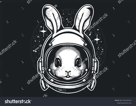 Astronaut Bunny Rabbit Hipster Space Helmet Stock Vector Royalty Free