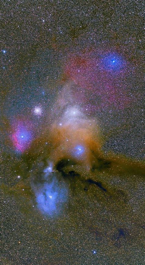 Rho Ophiuchi Is At The Center Of The Blue Nebula On The Lower Left