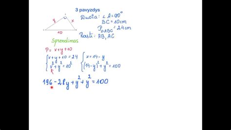 Geometrijos Uždaviniai Sprendžiami Sudarant Lygčių Sistemas Youtube