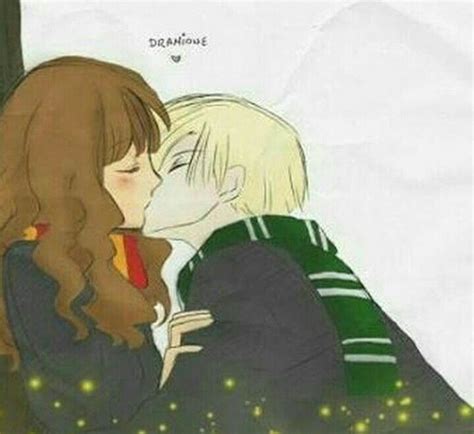 draco malfoy y hermione granger kiss dramione harry potter anime dramione dramione fan art