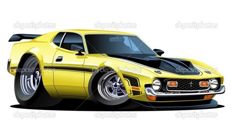 Vector Cartoon Muscle Car Car Cartoon Cool Car Drawings Car Art