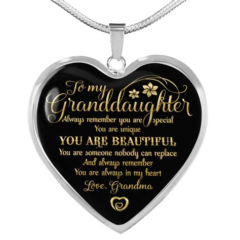 Granddaughter Grandma You Are Beautiful Luxury Heart Necklace