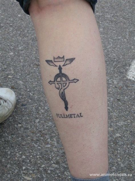 What is really striking is the composition, how the content was placed to fit the canvas and focus on the. Fullmetal Alchemist crest on back of a shin at Anime North ...