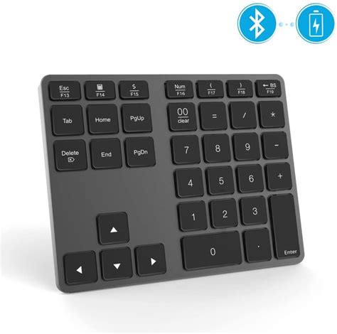 Wireless Bluetooth Numeric Keypad Jelly Comb Rechargeable Number Pad