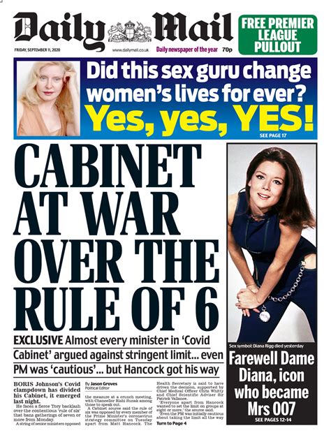 daily mail front page 11th of september 2020 tomorrow s papers today