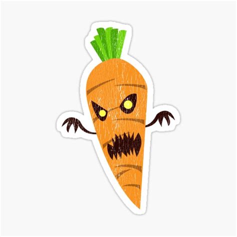 Scary Carrot Distressed Sticker For Sale By Bampiq Redbubble