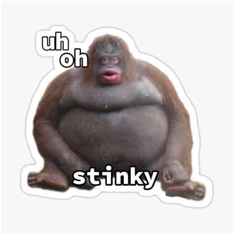 Uh Oh Stinky Poopy Monkey Meme Sticker For Sale By Cyberstyle Redbubble