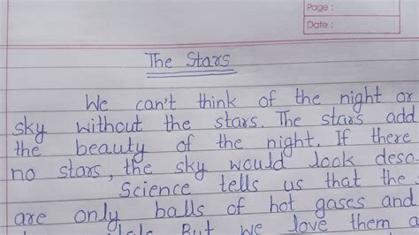 Write An Essay On The Stars In English Paragraph On The Stars In