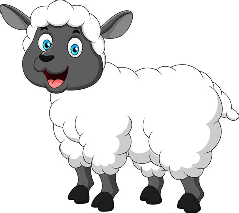 Cute Sheep Cartoon Smiling Cute Sheep Mascot Cartoon Illustration