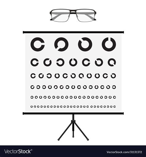 Eye Test Chart And Glasses Vision Exam Royalty Free Vector