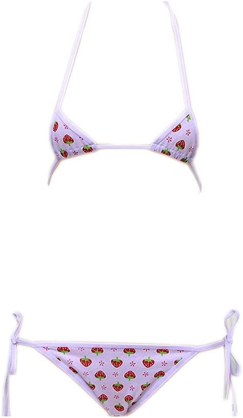 Buy Women Lingerie Mini Bikini Strawberry Lace Up Underwear Set Anime