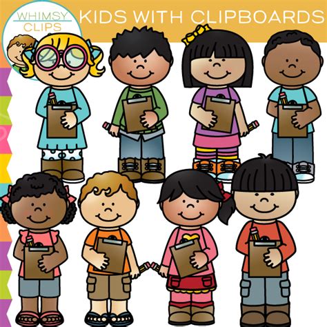 Kids Clip Art Bundle Color And Bandw Edu Clips Clip Art Library