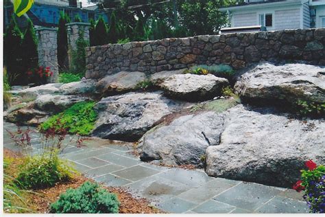 Granite Stone Walls And Rock Garden Traditional Landscape Miami