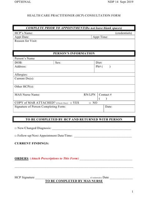 Form Ndp14 Download Fillable Pdf Or Fill Online Health Care