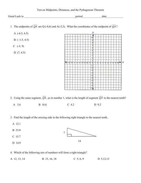 Find The Midpoint Worksheet Answer Key
