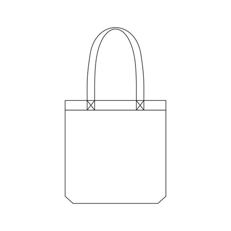 Plantilla Tote Bag Vector Ilustración Diseño Plano Contorno Colección