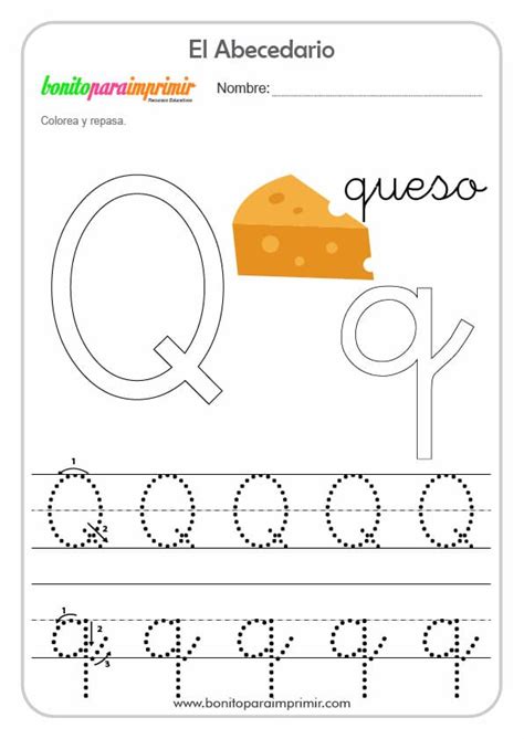 Aprender La Letra Q Bonito Para Imprimir