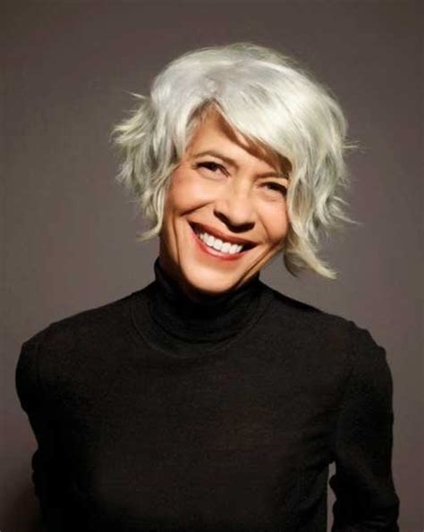 Some waves and messy structure. 30 Stylish Gray Hair Styles For Short and Long Hair