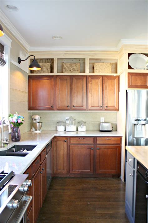 The kitchen places the same material for the backsplash and the countertop. My Unusual Backsplash Choice from Thrifty Decor Chick