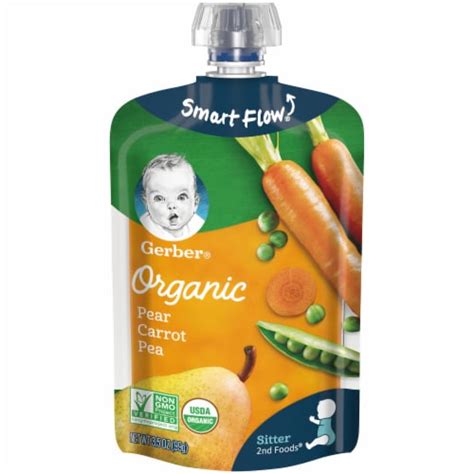 Gerber® Organic 2nd Foods Pear Carrot And Pea Baby Food Pouch 35 Oz