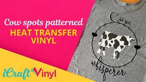 Cow Spots Patterned Heat Transfer Vinyl With Black Flock Apply With