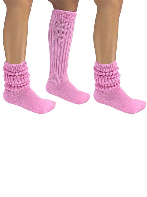 Luxury Divas All Cotton Pack Extra Heavy Slouch Socks Made In Usa