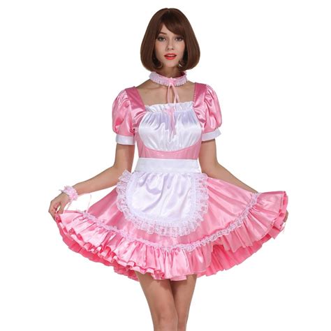 Sissy Girl French Maid Uniform Cressdress Croset Style Uniform Cosplay Costume On