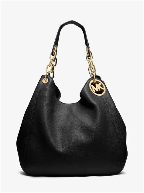 Michael Kors Fulton Large Leather Shoulder Bag In Black Lyst