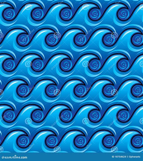 Ocean Waves Seamless Pattern Stock Images Image 18754624
