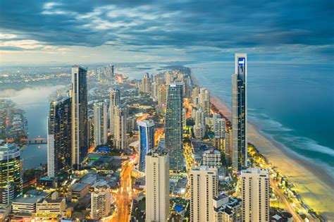 Modern Buildings In Gold Coast During Sunset Stock Photo Download