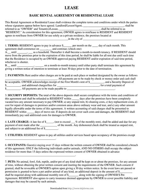 Basic Rental Agreement 2020 2021 Fill And Sign Printable Template
