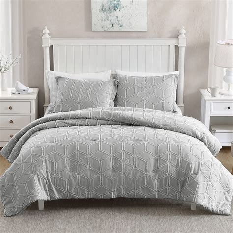 Walensee King Comforter Set Clipped Jacquard Diamond 100 Polyester