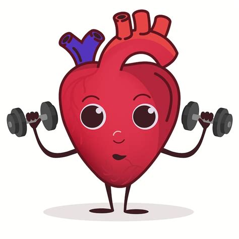 Premium Vector Heart Character With Dumbbell Doing Fitness Exercises