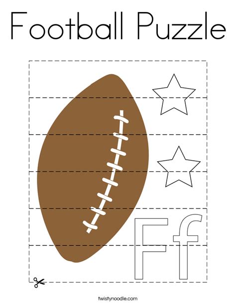 Football Puzzle Coloring Page Twisty Noodle
