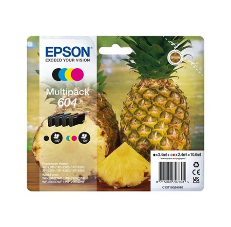 Epson 604 Multipack 4 Pack Black Yellow Cyan Magenta Original