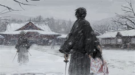 2048x1152 Samurai Warrior In Winter Illustration 2048x1152 Resolution