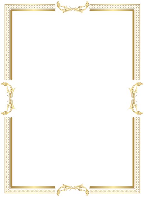 Download Transparent Gold Border Png Image With No Background Pngkey