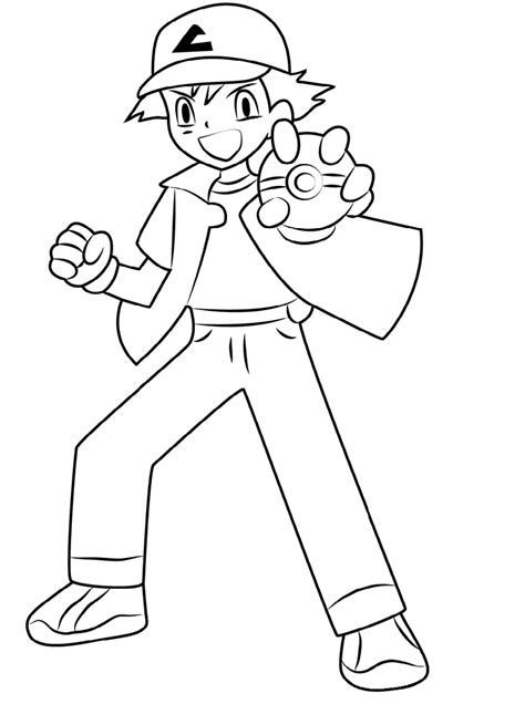 Ash Ketchum And Pikachu 3 Coloring Page Anime Coloring Pages