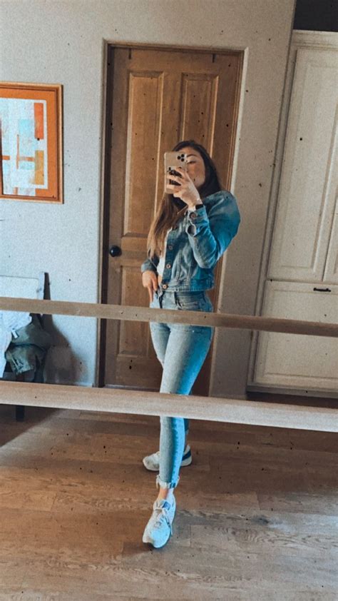 Jean On Jean Outifts Mirror Selfie Jean