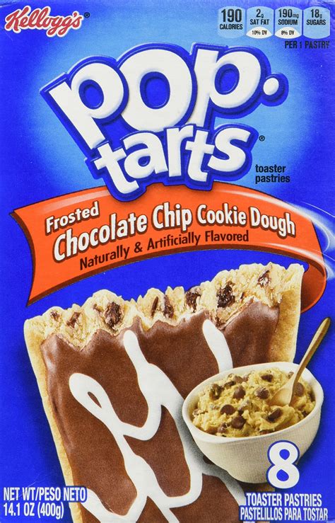 buy pop tarts toaster pastries frosted chocolate chip cookie dough 8 count 2 boxes online at