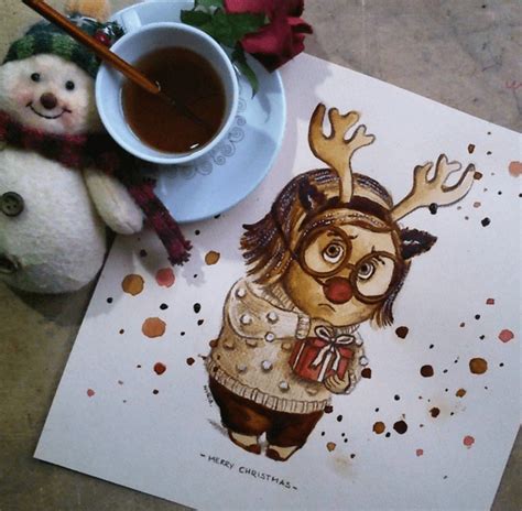 Stunning Coffee Stain Painting By Nuriamarq 99inspiration