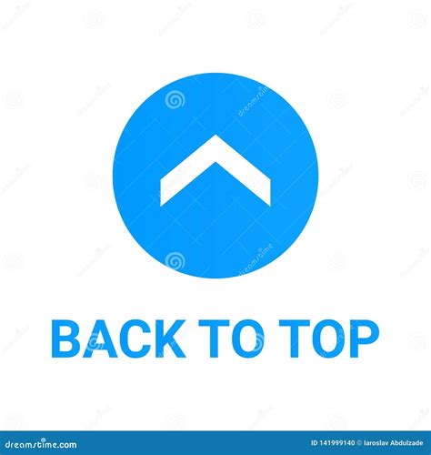 Scroll Up Page Symbol Blue Vector Icon With Arrow To Top Stock