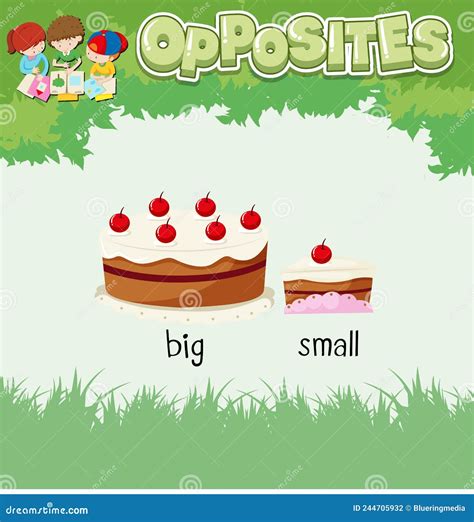 Opposite Words For Big And Small Stock Vector Illustration Of English