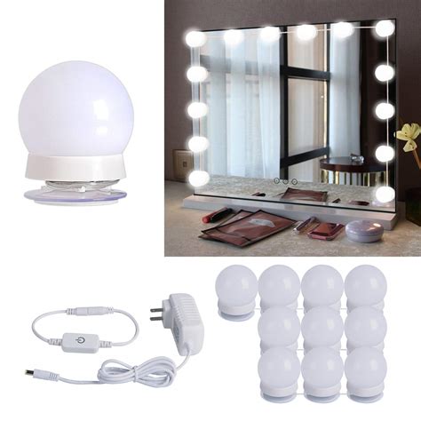 Vanity mirror light bulbs home depot. Hollywood Style LED Makeup Vanity Mirror Lights Kit with ...