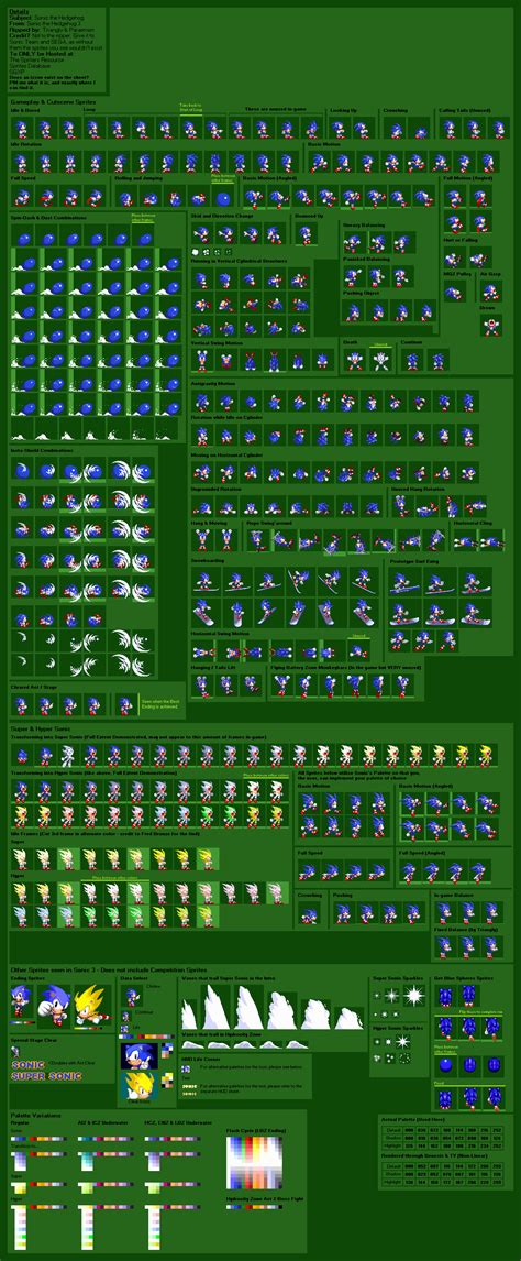 The Spriters Resource Full Sheet View Sonic The Hedgehog 3 Sonic